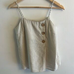 TopShop Women’s Linen Tank Camisole Striped Size 2 Small
